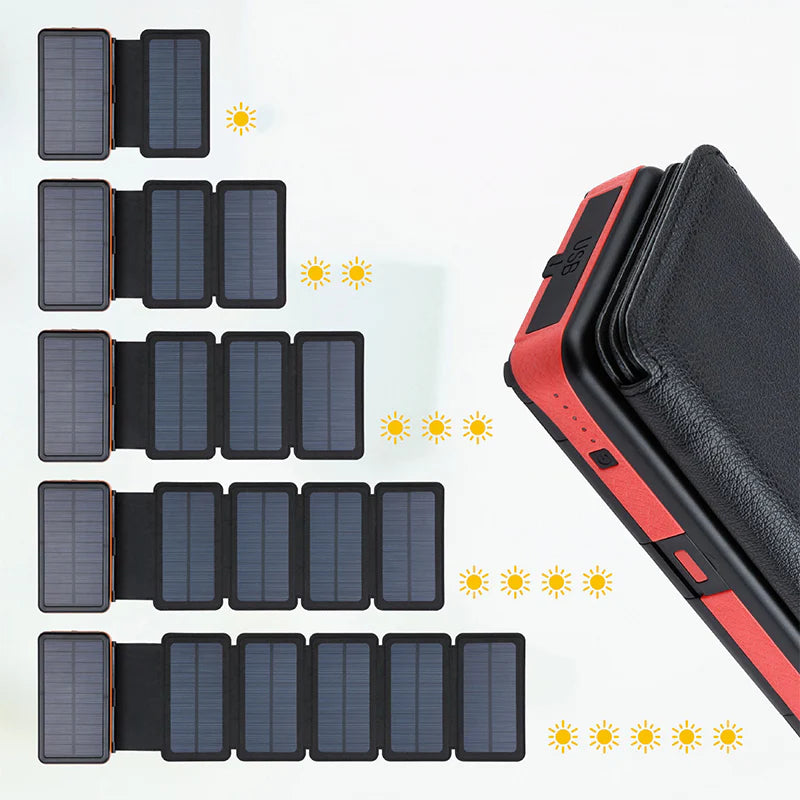 High-Capacity 20000mAh Magnetic Solar Power Bank - Ultimate Portable Charging Solution