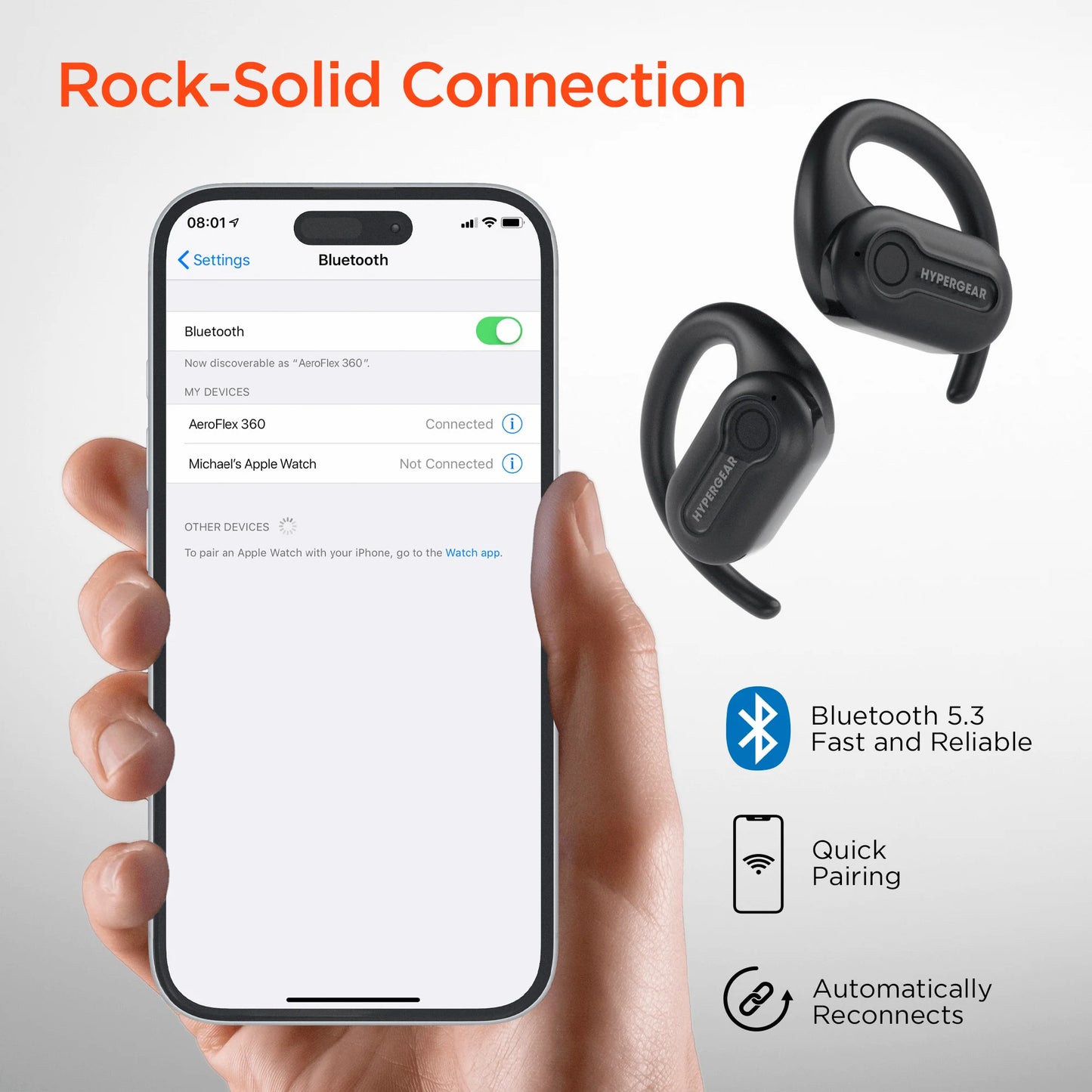 Experience Freedom with Hypergear Aeroflex 360 Open-Ear True Wireless Earbuds